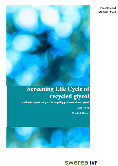 Screening Life Cycle of recycled glycol