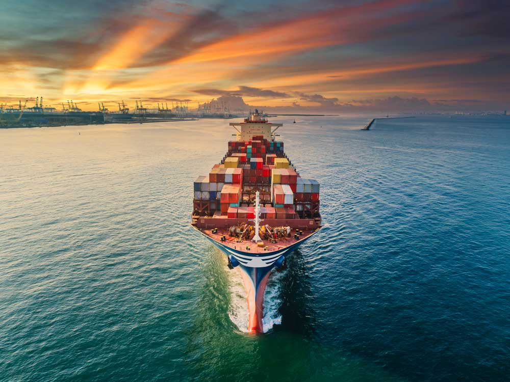 Ship with cargo